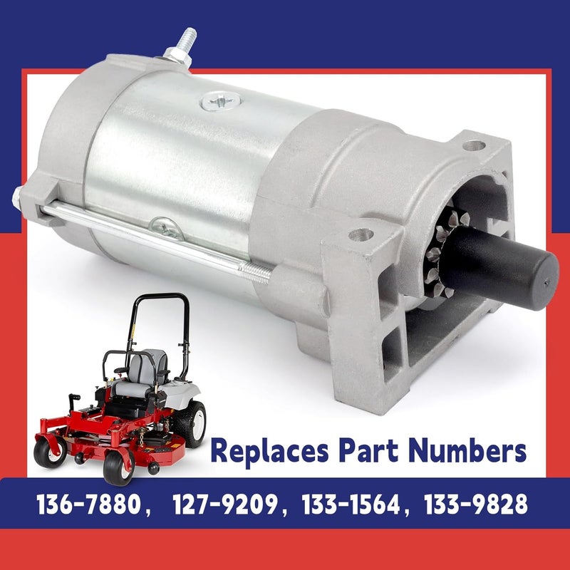 Dusledel 136-7880 Starter Motor for 2P77F Engines Replacement for Toro Exmark Timecutter Titan HD Z Master Quest Radius E-Series S-Series Lawn Mowers Parts Replaces 127-9209 133-1564 133-9828 - Image 3